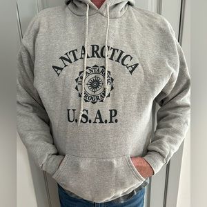 Vintage Antartica USAP Hoodie Size M Gray